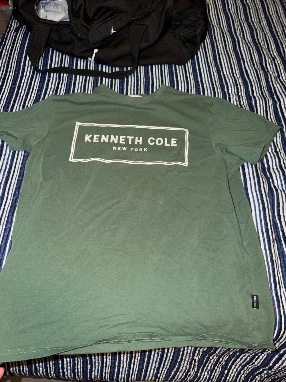 Kenneth Cole Men's Forest Green Logo Tee